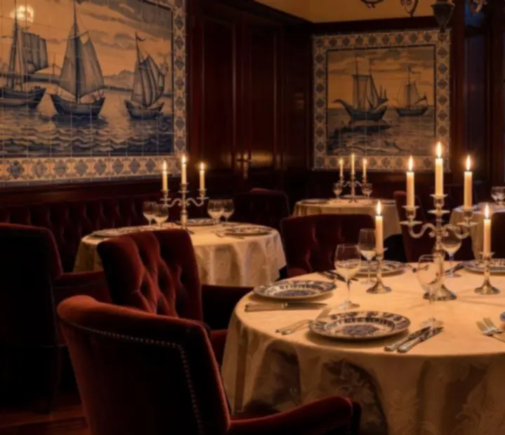 Sala privada com mesa posta, velas e ambiente intimista para jantares exclusivos.